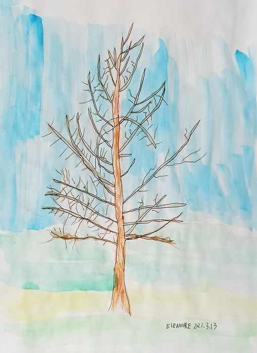 The Ginkgo Tree#Pen Light Color Painting#