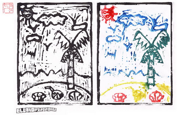 Coconut Tree#Printmaking#